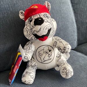 Buc-ees Coloring Plush Beaver with Red Hat